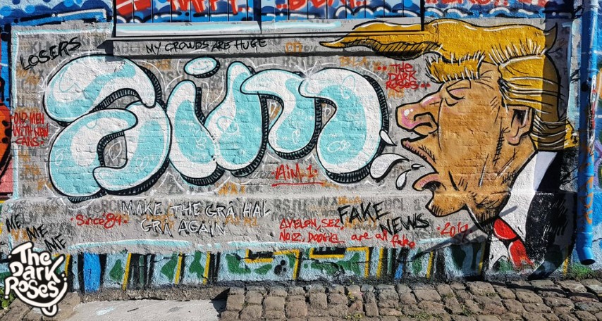 Avelon 31, Se2, Noiz and Doggie are All Fake News... My Crowds Are Huge. Me, Me, Me, Me... Fake News by Aim 1 - The Dark Roses - Christiania, Copenhagen, Denmark 2019